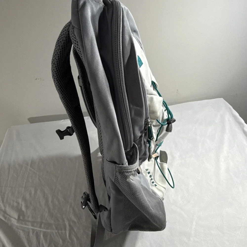 The North Face Jester 20L Backpack Gray White Nylon Laptop Bag Hiking Daypack